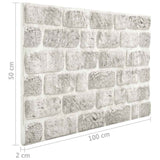 3D Wall Panels with Light Grey Brick Design 10 pcs EPS 147199