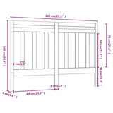 Bed Headboard Grey Solid pine wood Double Decorative Inlays 817787