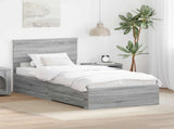 Bed Frame with Drawer Grey Sonoma 90 x 200 cm Engineered Wood 3410945