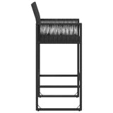 Garden Bar Stools 2 pcs Black Poly Rattan 368702