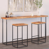 Table Top 180x40x2.5 cm Rectangular Solid Wood Acacia Live Edge 370617