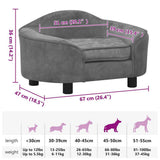Dog Sofa Grey 67x47x36 cm Plush 171084
