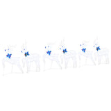 LED Reindeers 6 pcs White Fabric 3385898