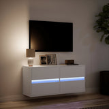 TV Wall Cabinet with LED Lights White 100x31x45 cm 852292