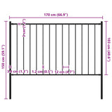Fence Panel Woerden with Posts Steel 1.7x1 m Black 145210