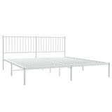 Metal Bed Frame without Mattress with Headboard White 183x213cm 350936