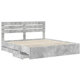 Bed Frame with Drawer Concrete Grey 180 x 200 cm Engineer Wood 3411486