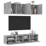 5 Piece TV Wall Units Concrete Grey Engineered Wood 3216514