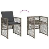 13 Piece Garden Dining Set with Cushions Grey Poly Rattan 3210764