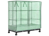 Garden Planter with Greenhouse Cover&Wheels 2 pcs White PP 3422978