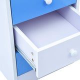 ZNTS Children Drawing Study Desk Tiltable Blue and White 287446