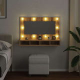 Mirror Cabinet with LED Artisan Oak 90x31.5x62 cm 857006