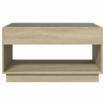 ZNTS Coffee Table with Infinity LED Sonoma Oak 90x50x50 cm 847667