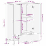 High Board Brown 60 x 33.5 x 100 cm Solid Mango Wood 4018910
