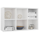 Book Cabinet/Sideboard High Gloss White 66x30x98 cm Engineered Wood 800348