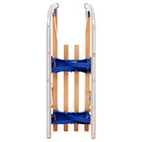 Folding Snow Sledge with Backrest Wood 119 cm 91458