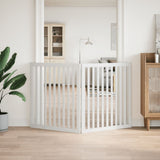 Dog Gate Foldable 2 Panels White 160 cm Poplar Wood 352250