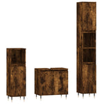 ZNTS 3 Piece Bathroom Cabinet Set Smoked Oak Engineered Wood 3187786