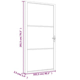 Interior Door 102.5x201.5 cm White Matt Glass and Aluminium 350579