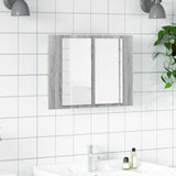 LED Mirror Cabinet Grey Sonoma 60x12x45 cm Engineered Wood 822842