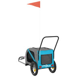 Pet Bike Trailer Blue and Black Oxford Fabric and Iron 93890