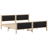 Bed frame Brown and black 200 x 200 cm Solid pine wood 3394300