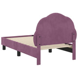 Toddler Bed Frame with Headboard Purple 70 x 140 cm Velvet 42010898
