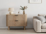 Farmhouse style bedside table with two storage drawers, practical modern style bedside table, W6296P540572