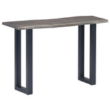 Console Table Grey 115x35x76 cm Solid Aacia Wood and Iron 247831