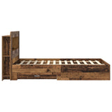 Bed Frame with Storage Old Wood 120 x 190 cm Engineered Wood 3433842