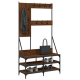 Clothes Rack with Shoe Storage Brown Oak 100x40x184 cm 837856