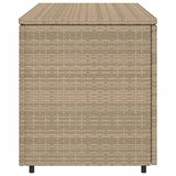 Garden Storage Cabinet Beige 110x55x60.5 cm Poly Rattan 365570