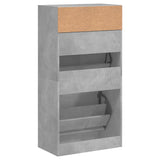 Shoe Cabinet Concrete Grey 60x34x116 cm Engineered Wood 840018