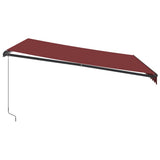 Manual Retractable Awning with LEDs Burgundy 400x350 cm 3214999