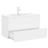 Sink Cabinet with Built-in Basin White Engineered Wood 3071639