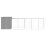 Chicken Cage with Run Light Grey 165x659x181 cm Galvanised Steel 3189115