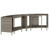 Storage Shelves for Hot Tub 2 pcs Grey Poly Rattan 365619
