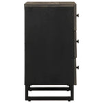 ZNTS Bedside Cabinet Black 50x33x62 cm Solid Wood Mango 4017693