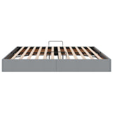 Storage Bed with Mattress Light Grey 200 x 200 cm Fabric 3370034