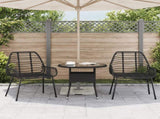 Garden Chairs 2 pcs Black Poly Rattan 369091