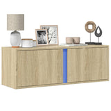 TV Wall Cabinet with LED Lights Sonoma Oak 100x31x35 cm 852266
