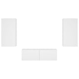 3 Piece TV Wall Cabinets with LED Lights White 3216874