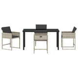 Garden Dining Set 5 pcs Light Grey Poly Rattan 3380734