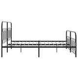 Metal Bed Frame without Mattress with Footboard Black 193x203cm 377141
