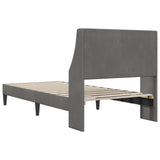 Bed Frame with Headboard Dark Grey 90 x 190 cm Velvet 42027455