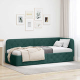 Corner Bed Frame with Headboard Dark Green 80 x 200 cm Fabric 42016483