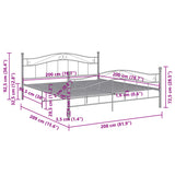 Bed Frame without Mattress Grey Metal 200x200 cm 325008