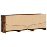 TV Cabinet with LED Smoked Oak 140x34x50 cm Engineered Wood 3307923