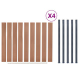 Fence Panel Set Brown 699x186 cm WPC 3211832