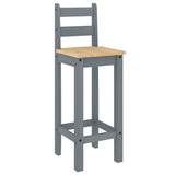 Bar Chairs 2 pcs Grey Solid Wood Pine 4005694
